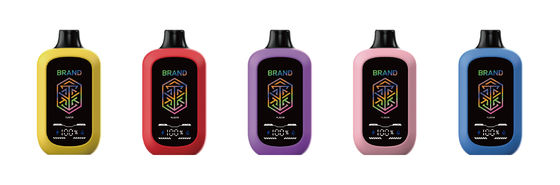 5% de nicotina 15000+ Puffs Dispositivo AIO 15ml pantalla grande flujo de aire ajustable E vaporizador personalizado 10+ sabores